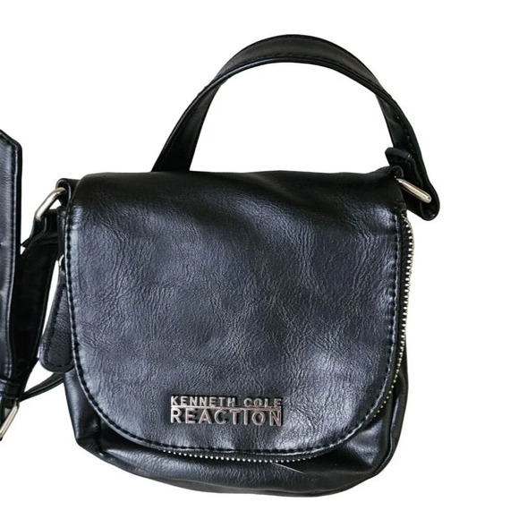 Kenneth Cole Reaction Manmade Leather  Small Crossbody Purse Zipper Compartment - Picture 2 of 9